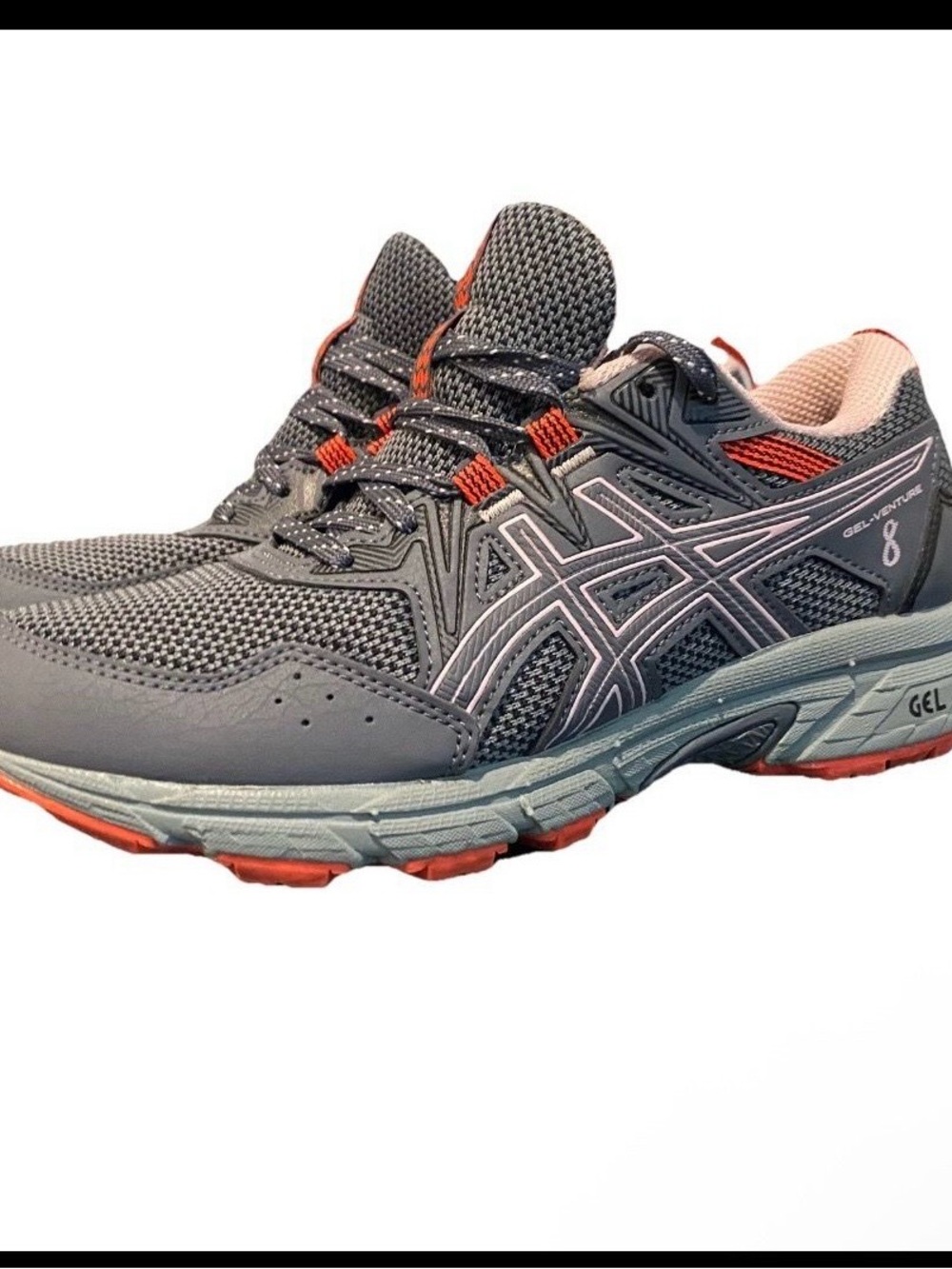 Asics Gel Venture 8 Women's Gray Running Shoe with Coral Highlights